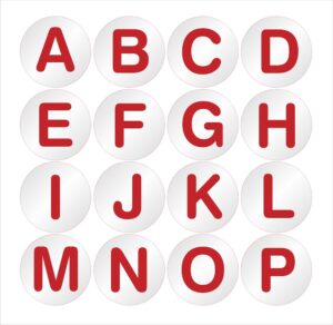 Série de adesivos de letras para máquinas
